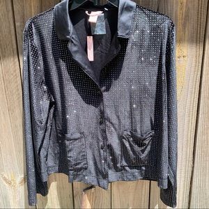 NWT/Victoria’s secret black velvet glitter blazer/